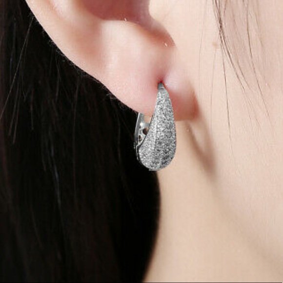 NwT Diamonique CZ Earrings AntiTarnish Real Silver - Picture 3 of 3